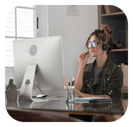 Woman with headset